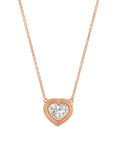 Solitaire Heart Diamond Necklace 14 Karat Gold