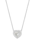 Solitaire Heart Diamond Necklace 14 Karat Gold