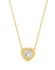 Solitaire Heart Diamond Necklace 14 Karat Gold