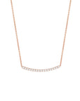 Diamond Curved Bar Necklace in 14K Gold