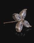 Marquise Lab Grown Diamond Petal Stud Earrings 14K Gold