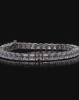 15.00CT Lab Grown Carre Shape Diamond Bezel Tennis Bracelet 14 Karat Gold