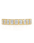 9 Stone Emerald Cut Diamond Wedding Ring 14K Gold