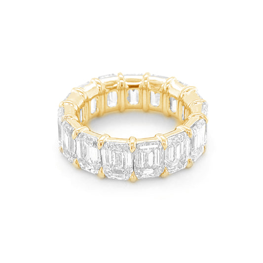 Emerald Lab Grown Diamond Eternity Ring in 18K Gold