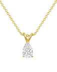 Pear Shape Diamond Pendant with 14 Karat Gold Chain