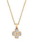 CVD Diamond Clover Heart Pendant Necklace