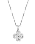 CVD Diamond Clover Heart Pendant Necklace