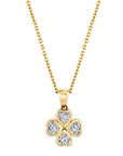 CVD Diamond Clover Heart Pendant Necklace