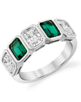 5 Stone Radiant & Emerald Lab Grown Diamond Ring in 14K Gold