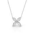 CVD Diamond Marquise Petals Pendant Necklace 14K Gold