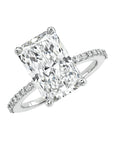 Radiant Cut Diamond Engagement Ring – Hidden Halo Pavé Band