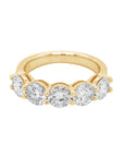 5 Stone Lab Grown Round Diamond Ring in 14K Gold