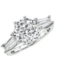 Round Brilliant Diamond Engagement Ring – Trapezoid Side Stones