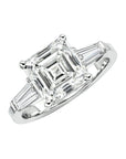 Asscher Cut Diamond Engagement Ring – Tapered Baguette Side Stones