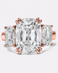 3 Stone Gold Antique Cushion Engagement Ring