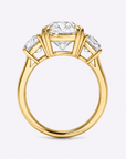 3 Stone Gold Antique Cushion Engagement Ring
