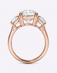 3 Stone Gold Antique Cushion Engagement Ring
