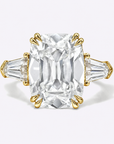 3 Stone Gold Cushion Engagement Ring
