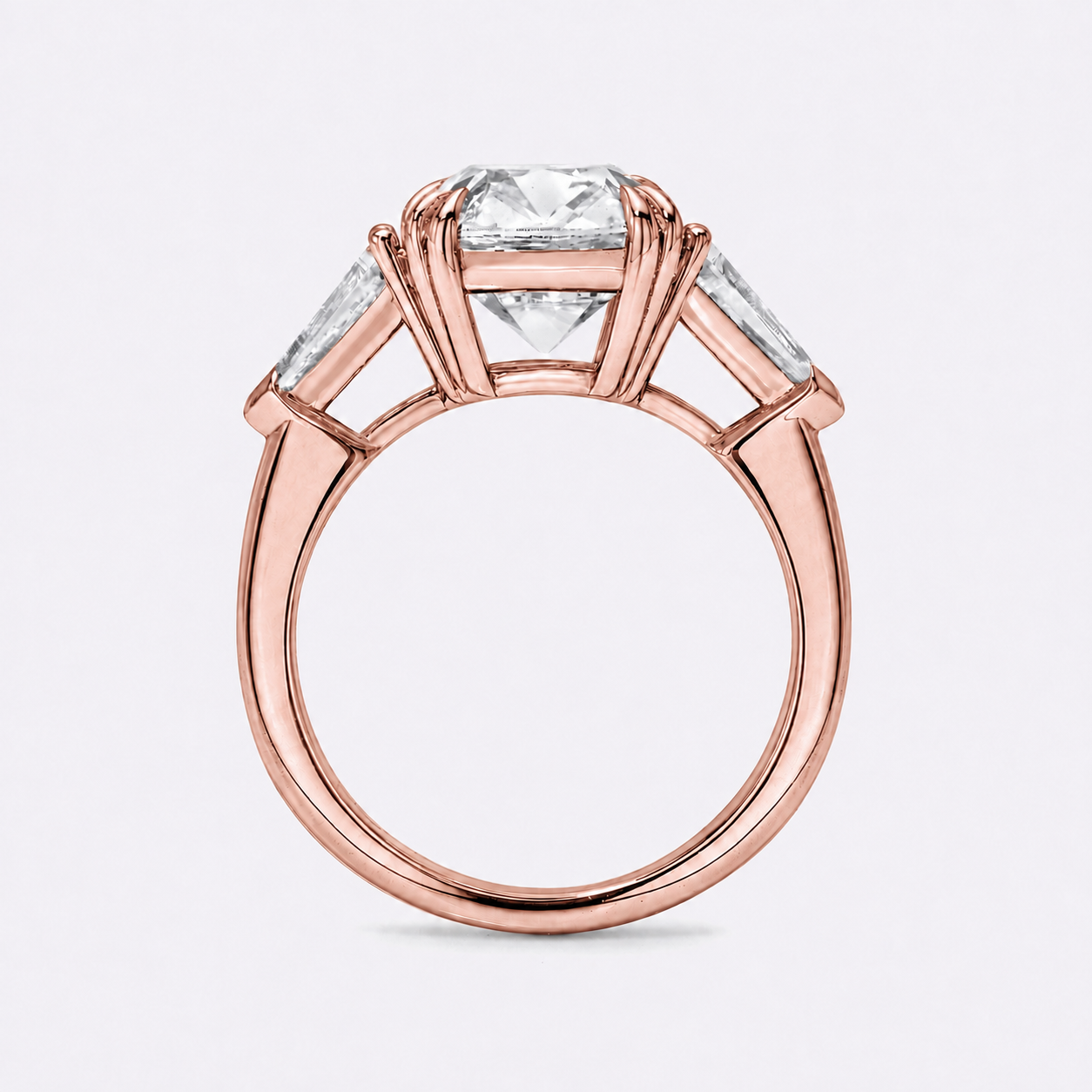 3 Stone Gold Cushion Engagement Ring
