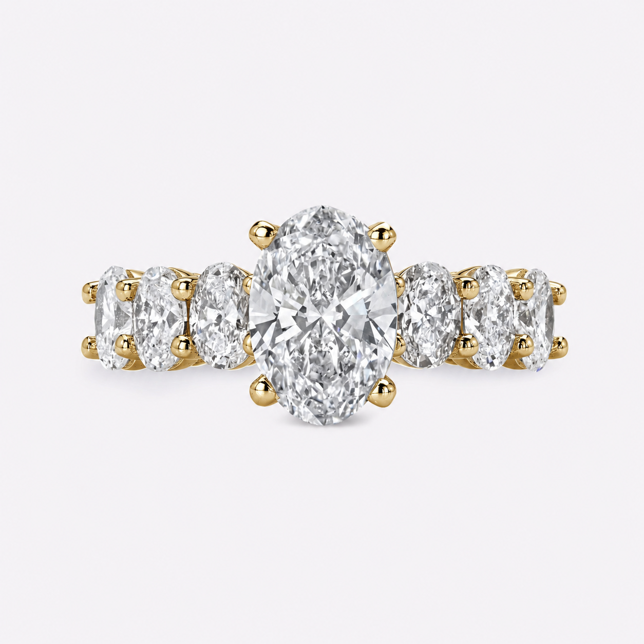Oval Lab Grown 7 Stone Engagement Ring