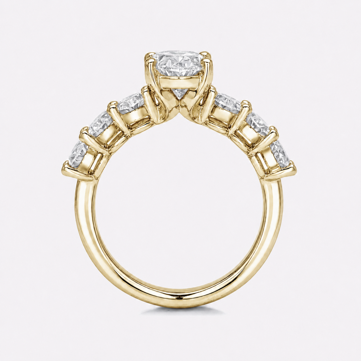 Oval Lab Grown 7 Stone Engagement Ring