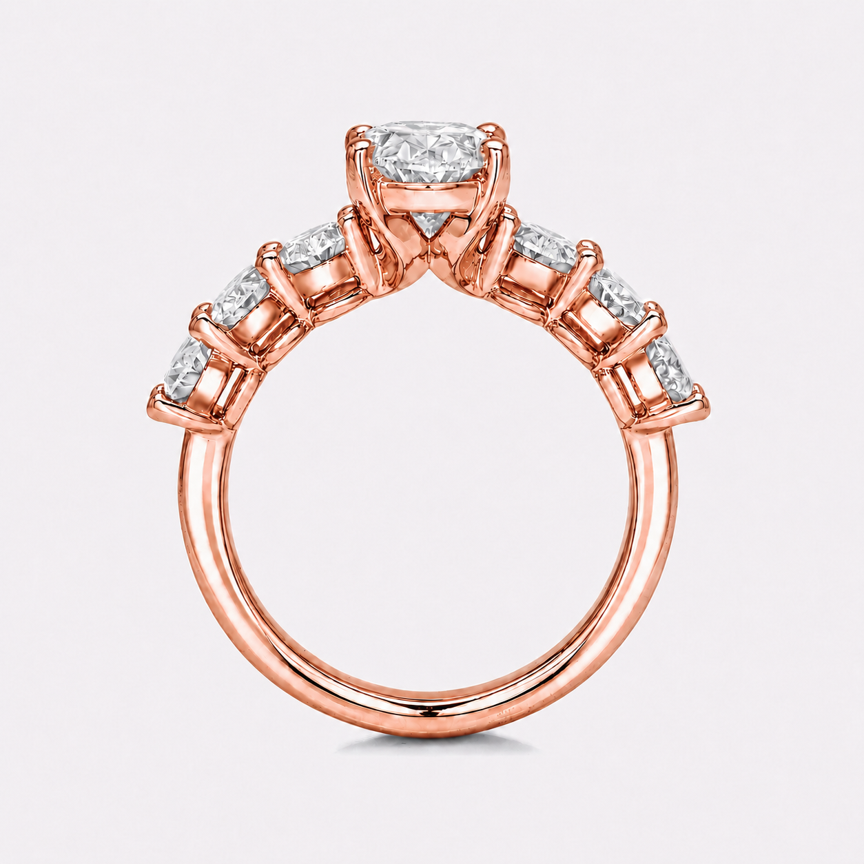 Oval Lab Grown 7 Stone Engagement Ring
