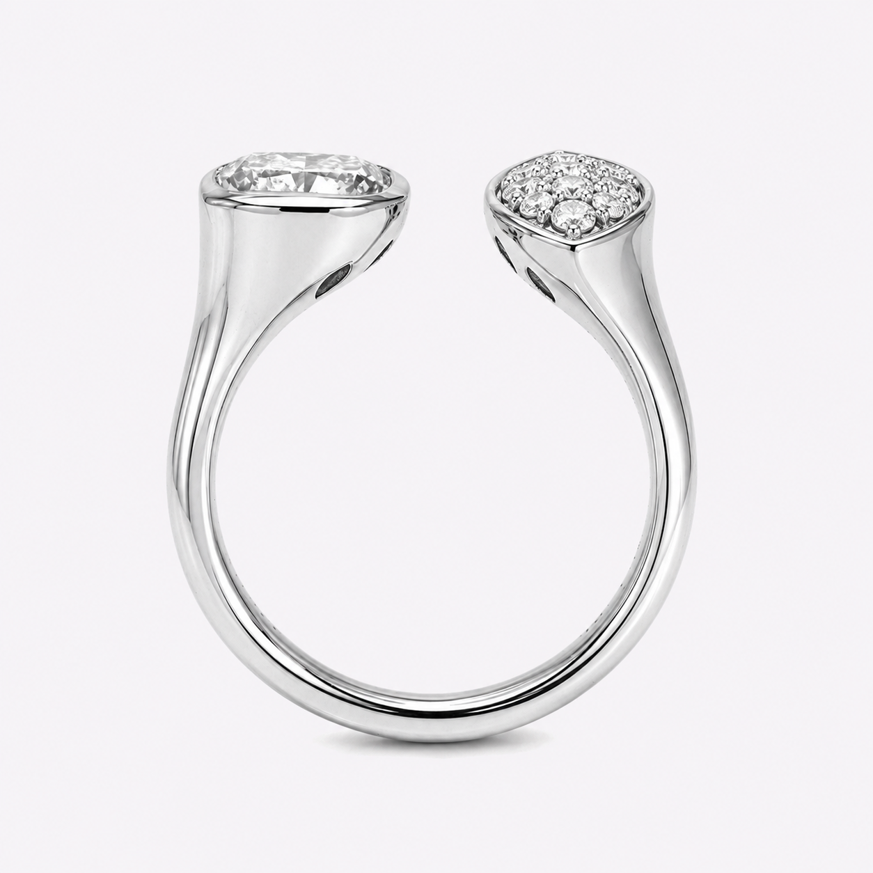Cushion &amp; Marquise Lab-Grown Diamond Toi et Moi Ring in 14K Gold