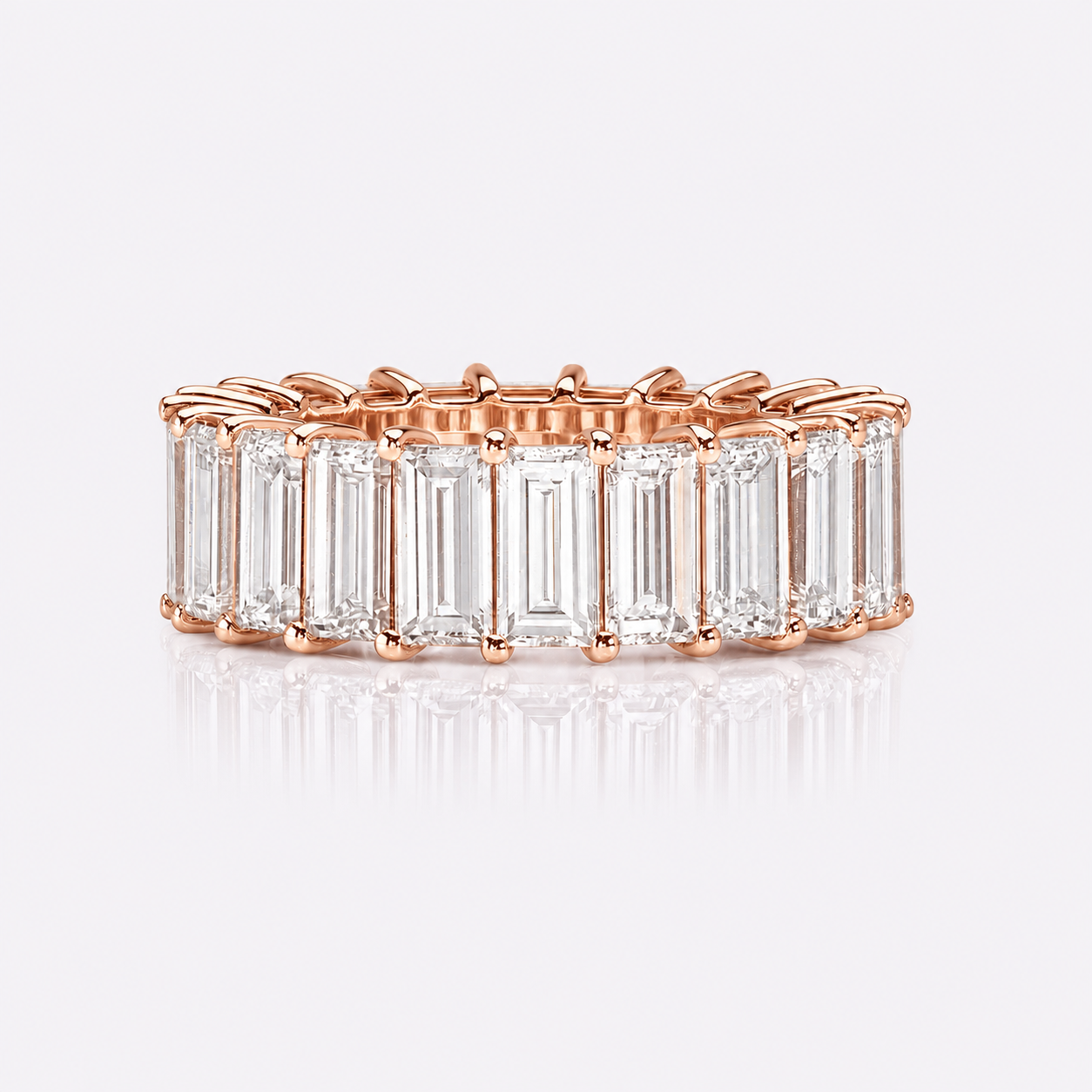 Lab Grown Diamond White Gold Baguette Eternity Band