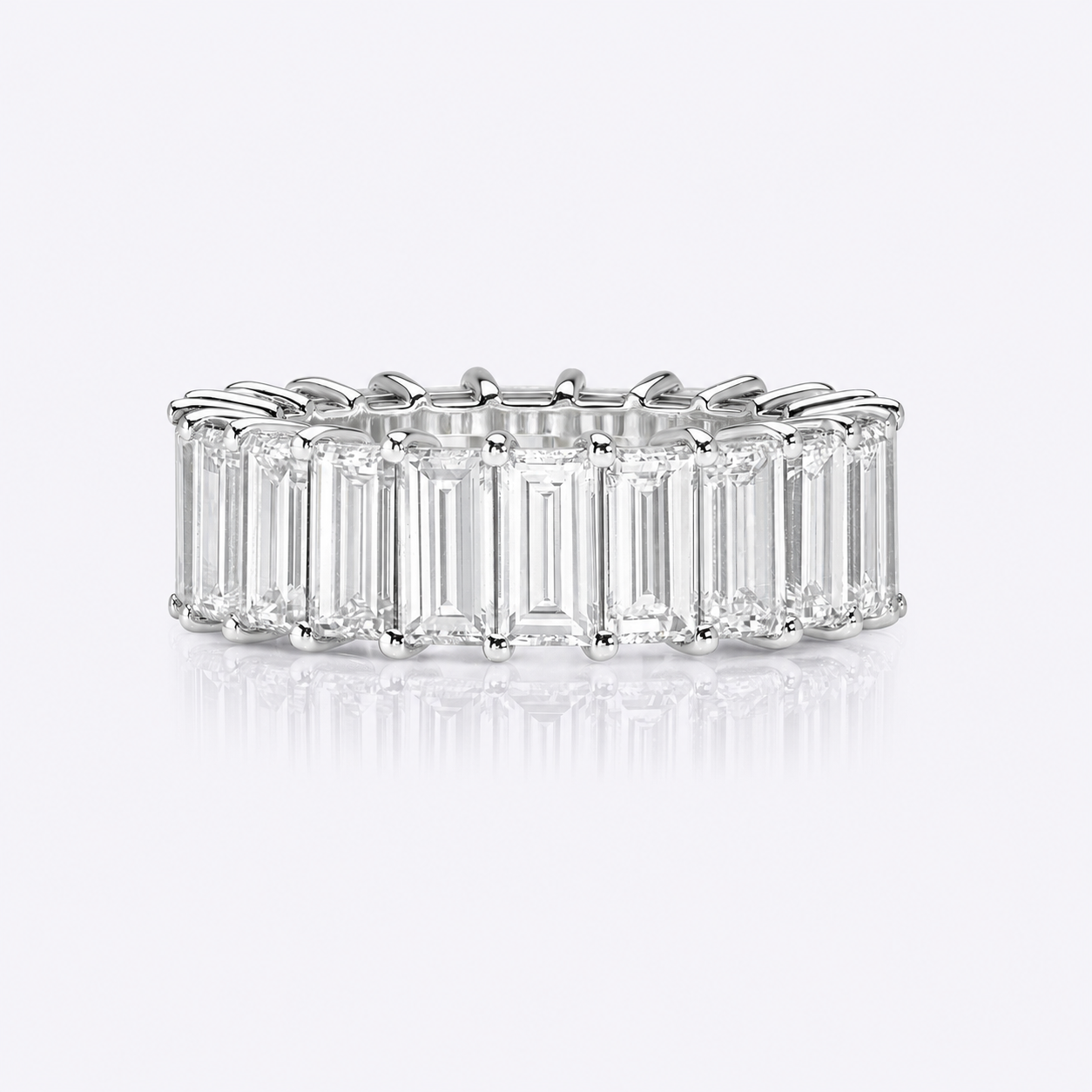 Lab Grown Diamond White Gold Baguette Eternity Band
