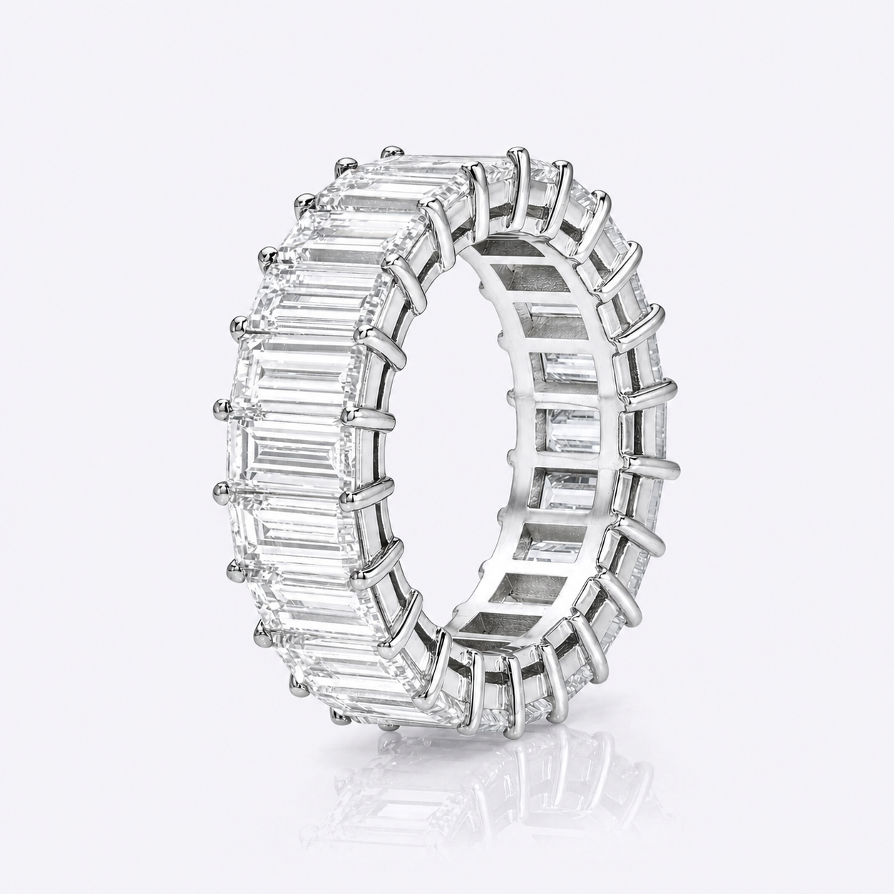 Lab Grown Diamond White Gold Baguette Eternity Band