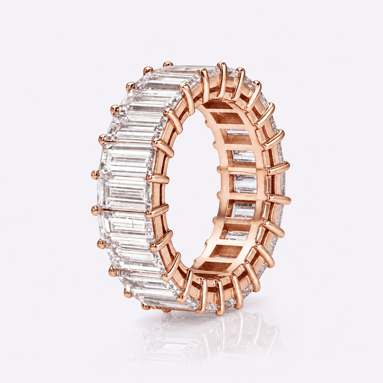 Lab Grown Diamond White Gold Baguette Eternity Band