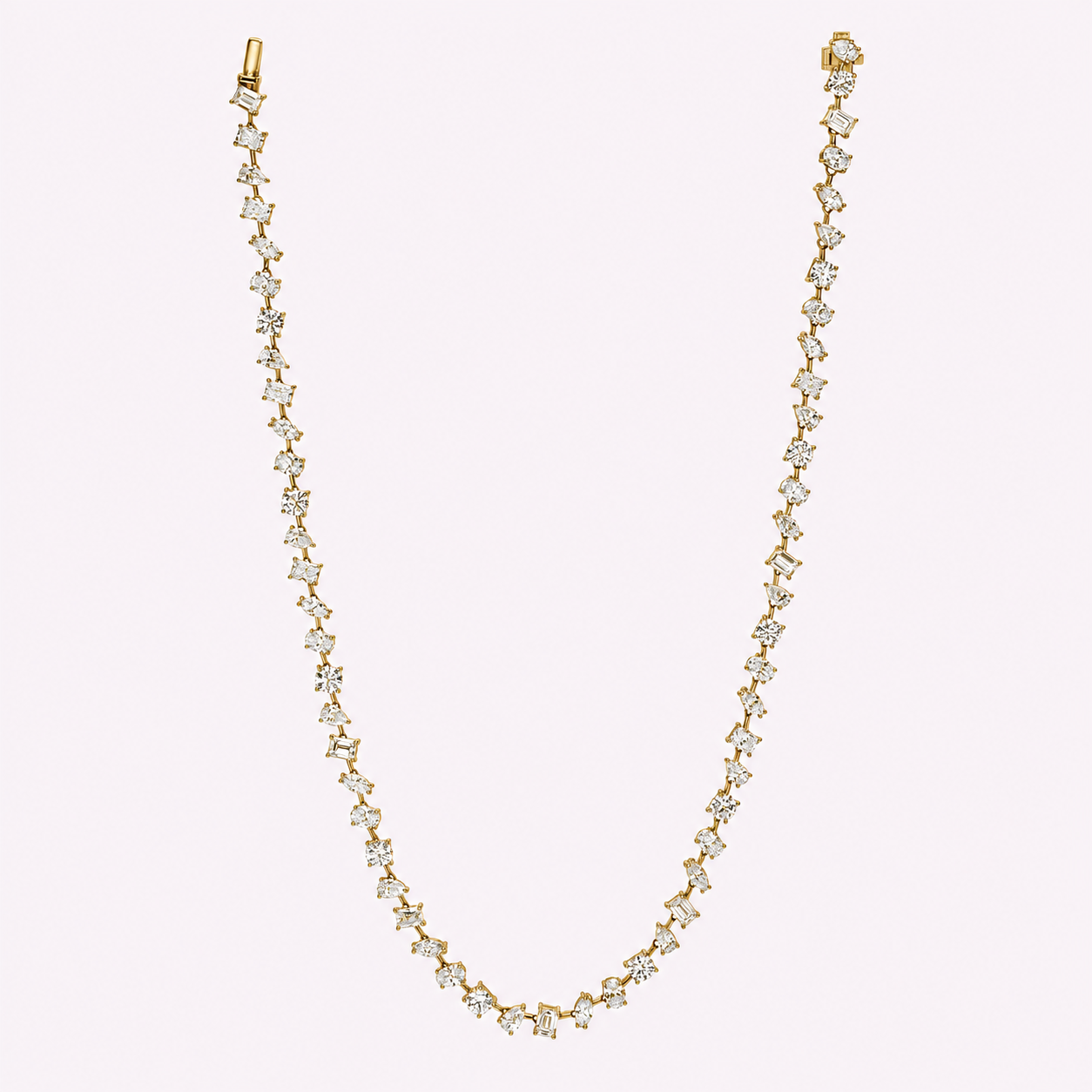Mixed Shape Gold Lab Grown Diamond Necklace