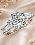 Round Brilliant Diamond Engagement Ring – Trapezoid Side Stones