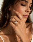 Pink & White Lab Grown Diamond Eternity Band in 14K Yellow Gold – Shared Prong Ring