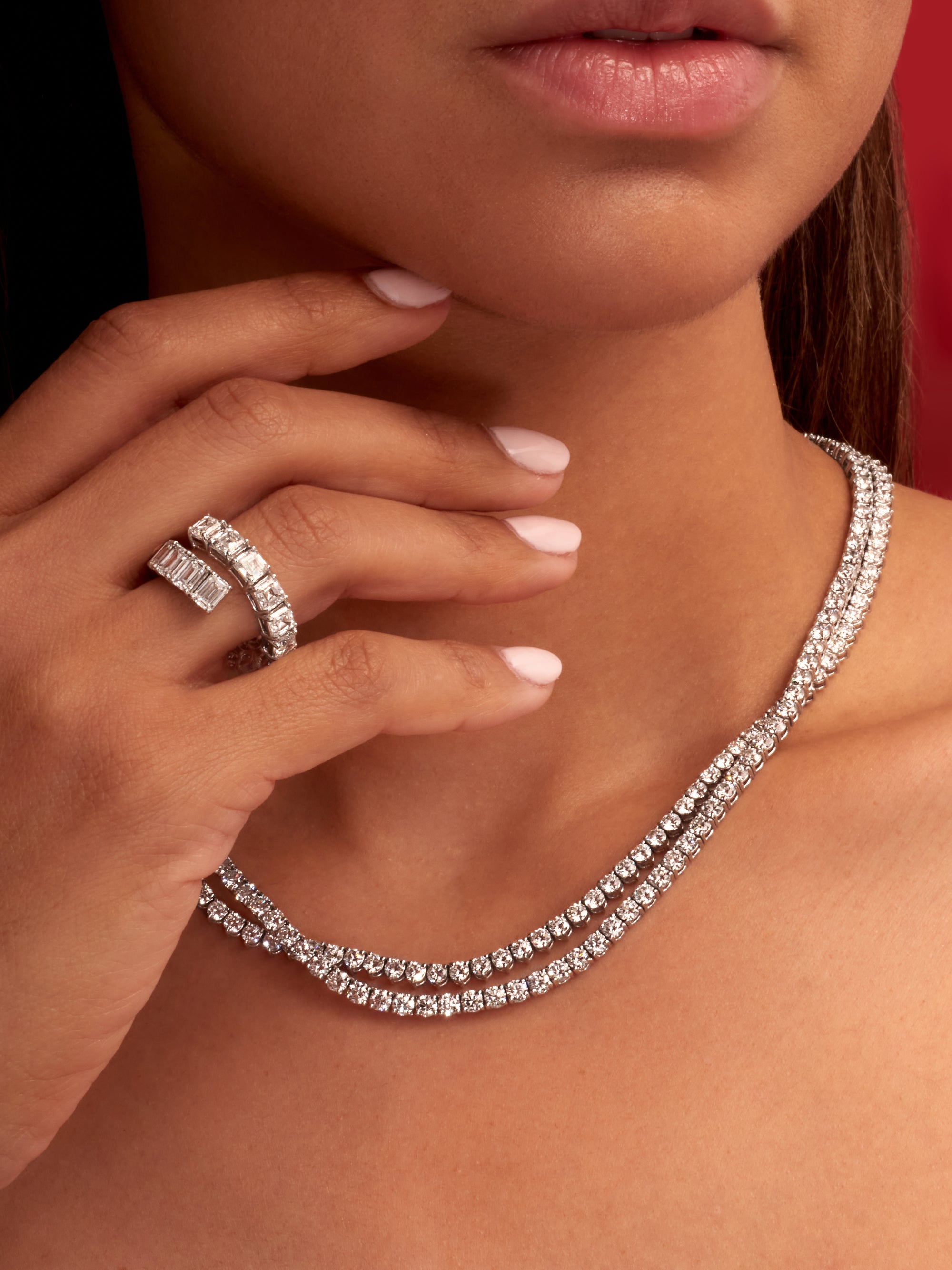 Lab-Grown Diamond Gold Tennis Necklace
