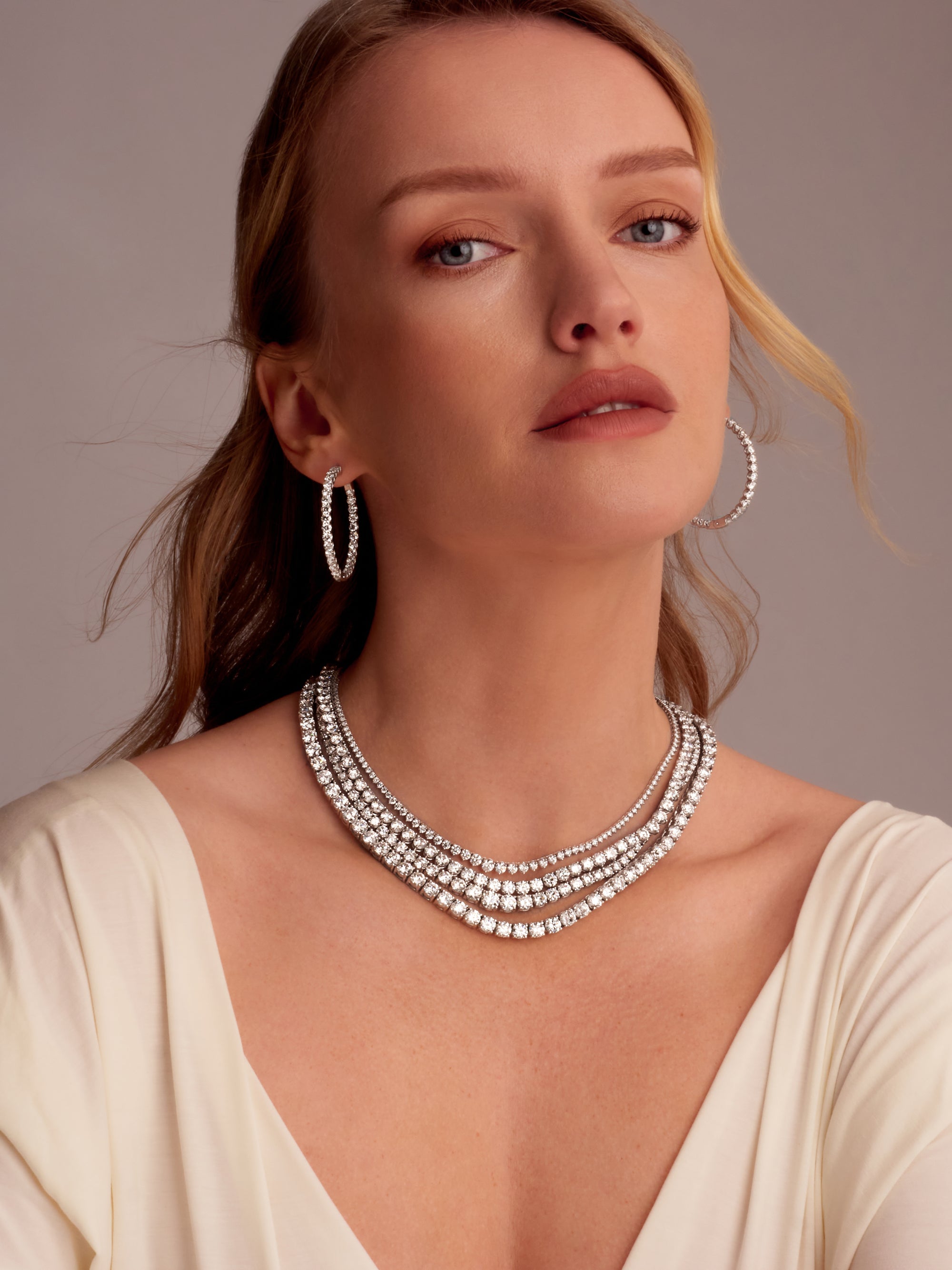 Lab-Grown Diamond Gold Tennis Necklace