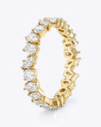 mixed shape lab grown diamond ring 14k gold