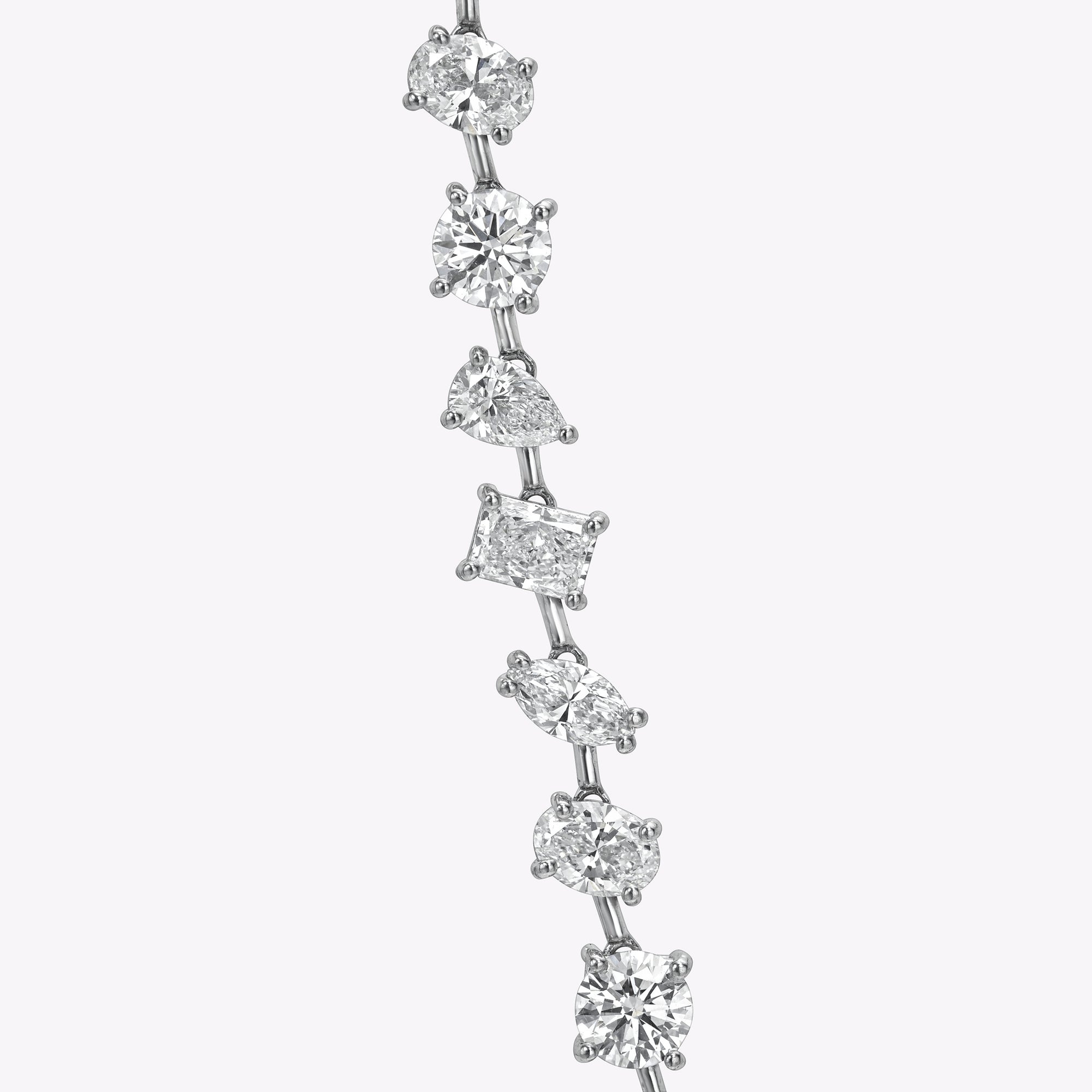 Mixed Shape Gold Lab Grown Diamond Necklace