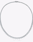 Halfway Pair Shape Gold Tennis Necklace