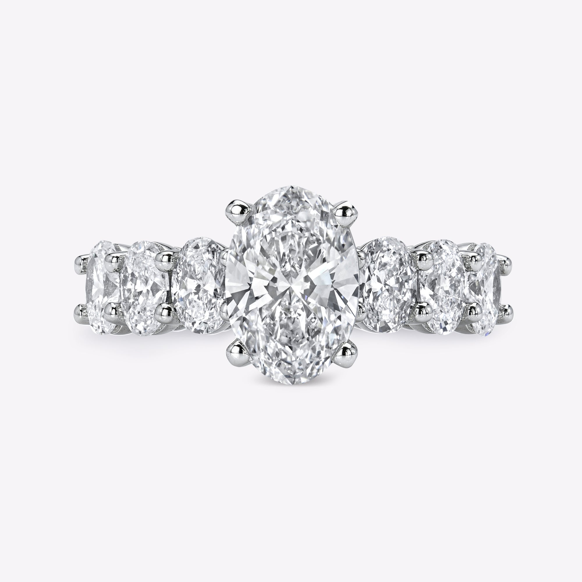 Oval Lab Grown 7 Stone Engagement Ring