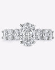 Oval Lab Grown 7 Stone Engagement Ring