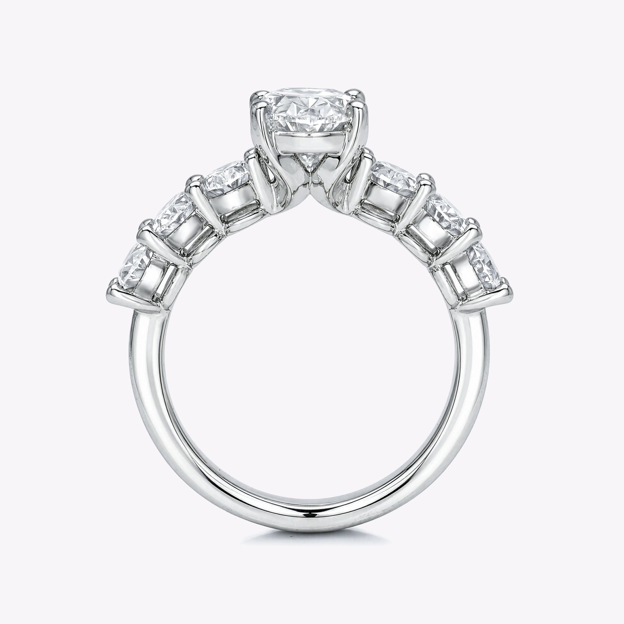 Oval Lab Grown 7 Stone Engagement Ring
