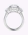 3 Stone Gold Antique Cushion Engagement Ring
