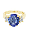 4ct Blue Sapphire Diamond Ring 14K Gold
