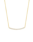 Diamond Curved Bar Necklace in 14K Gold