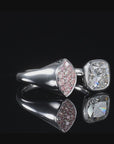 Cushion & Pink Diamond Marquise Toi et Moi Ring