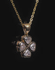 CVD Diamond Clover Heart Pendant Necklace