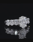 Oval Lab Grown 7 Stone Engagement Ring