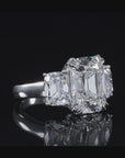 3 Stone Gold Antique Cushion Engagement Ring