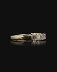 9 Stone Emerald Cut Diamond Wedding Ring 14K Gold